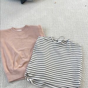 Zara Striped and Pink Kids Tops Set